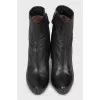 Leather ankle boots with sculpted heels