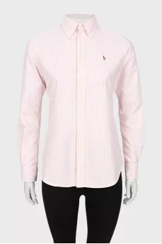 Striped shirt with brand logo