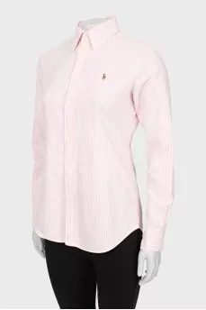 Striped shirt with brand logo