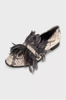 Embossed embellished loafers