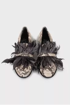 Embossed embellished loafers