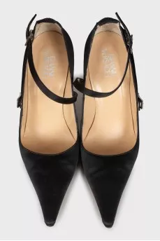 Textile pointed toe shoes