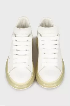 Leather sneakers with transparent sole