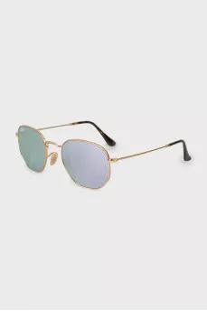 Gold-tone sunglasses with mirrored lenses