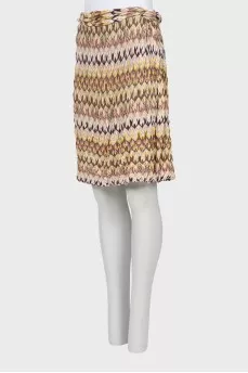 Mixed color skirt with pattern