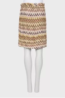 Mixed color skirt with pattern