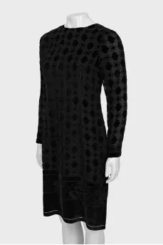 Dress with velor pattern