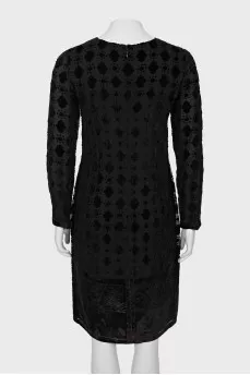 Dress with velor pattern