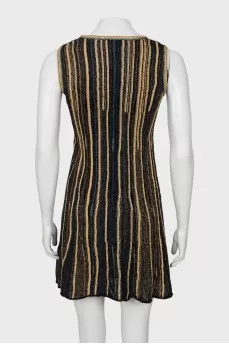 Two-tone mini dress with lurex