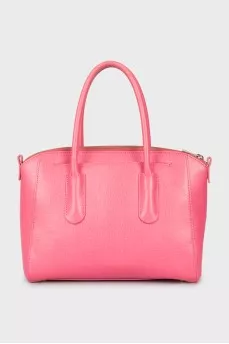 Leather bag with keychain