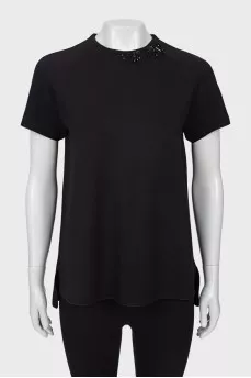 Black T-shirt with decor