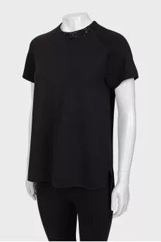 Black T-shirt with decor