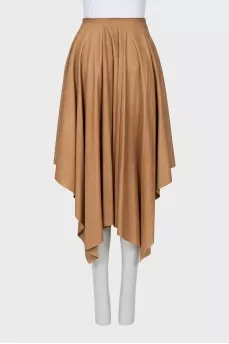 Asymmetrical leather skirt