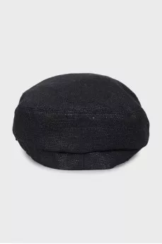 Black beret with visor