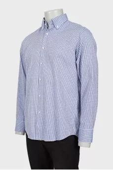 Men's blue checkered shirt