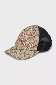Leather cap with mesh