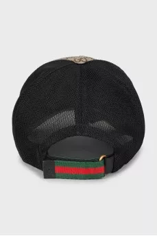 Leather cap with mesh