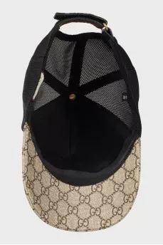 Leather cap with mesh