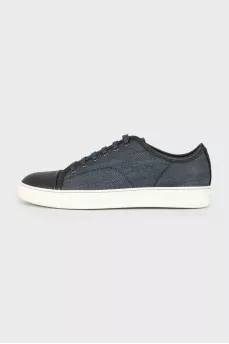 Men's sneakers with leather toe