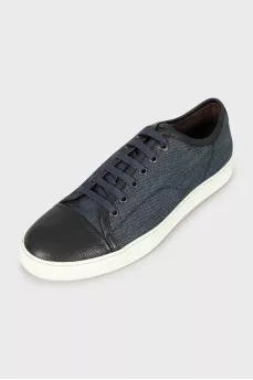 Men's sneakers with leather toe