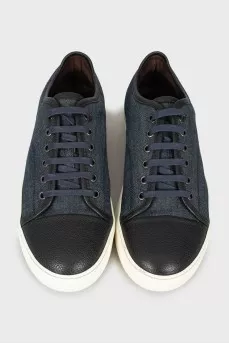 Men's sneakers with leather toe