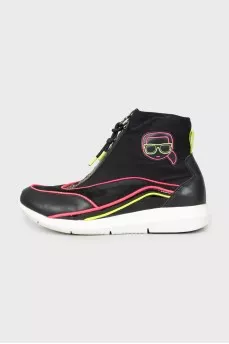 Black sneakers with brand logo