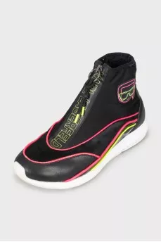 Black sneakers with brand logo