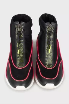 Black sneakers with brand logo