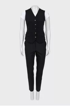 Black suit with lace on the back