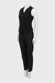 Black suit with lace on the back