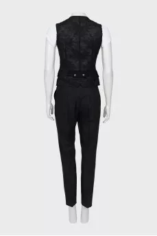 Black suit with lace on the back