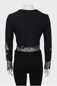 Black sweater with lace