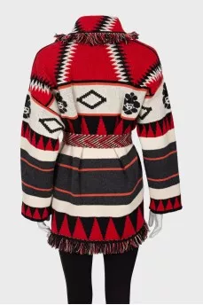 Cashmere cardigan with patterns