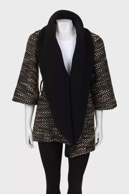 Slim fit cardigan with 3/4 sleeves