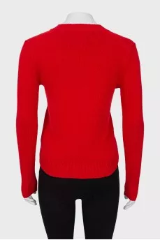 Cashmere cardigan with logo buttons