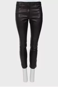 Tapered leather trousers
