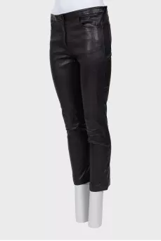 Tapered leather trousers