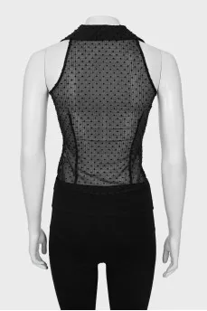 Semi-sheer polka dot top