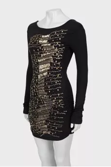 Decorated dress with open back