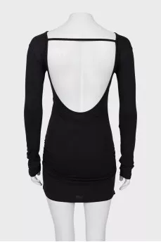 Decorated dress with open back