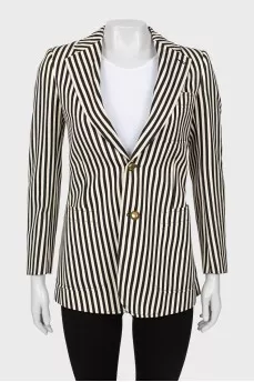 Wool jacket with striped print