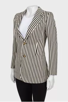 Wool jacket with striped print