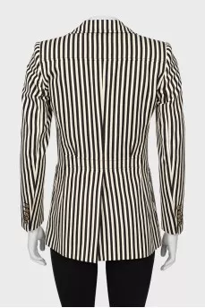 Wool jacket with striped print