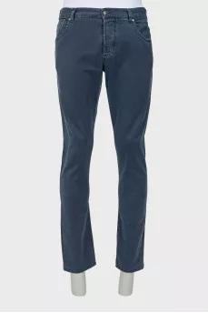 Men's blue jeans with buttons