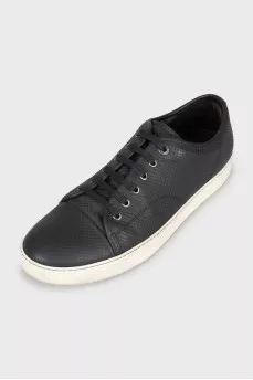 Men's leather sneakers with embossing