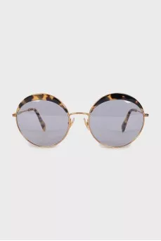 Round sunglasses in animal print
