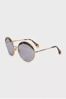 Round sunglasses in animal print