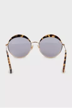 Round sunglasses in animal print