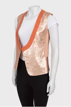 Mixed color vest with sequins