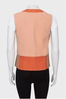 Mixed color vest with sequins